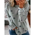 thumbnail image 2 of Gvmfive Women's Long Sleeve Round Neck Color Block Pullover T Shirt Top, 2 of 3
