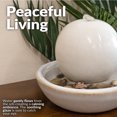 thumbnail image 2 of Sunnydaze Indoor Home Decorative Smooth Glazed Ceramic Orb Tabletop Water Fountain Feature - 7" - White, 2 of 9