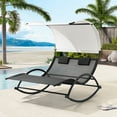 thumbnail image 5 of Crestlive Products Outdoor Double Chaise Lounge Chair Swing Rocking Portable2 Wheels, Black, 5 of 5