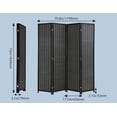 thumbnail image 7 of 4 Panels Room Dividers with Natural Bamboo 72 Inches High 17.7 Inches Wide Folding Privacy Screens Indoor Portable Freestanding Wood Seperating Wall Divider for Living Room Bedroom Study, 7 of 7