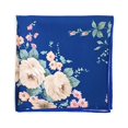 thumbnail image 3 of Romario Manzini Sapphire Blue Cotton Floral Necktie with Handkerchief for Men, 3 of 5