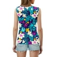thumbnail image 5 of SAATLERI Hawaiian Print Sleeveless Tank Tops for Women V-Neck Loose Fit Summer Tops Casual Shirt Comfortable Beachwear, 5 of 5