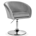 thumbnail image 1 of Silla de tocador COSTWAY de altura ajustable en terciopelo gris, 1 of 9