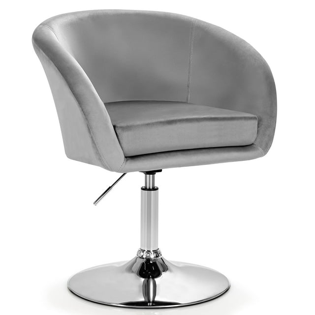 Silla de tocador COSTWAY de altura ajustable en terciopelo gris