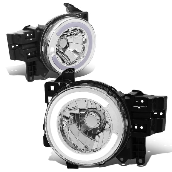 DNA Motoring For 2007-2014 Toyota FJ Cruiser LED DRL Chrome Clear Headlight lamps Pair