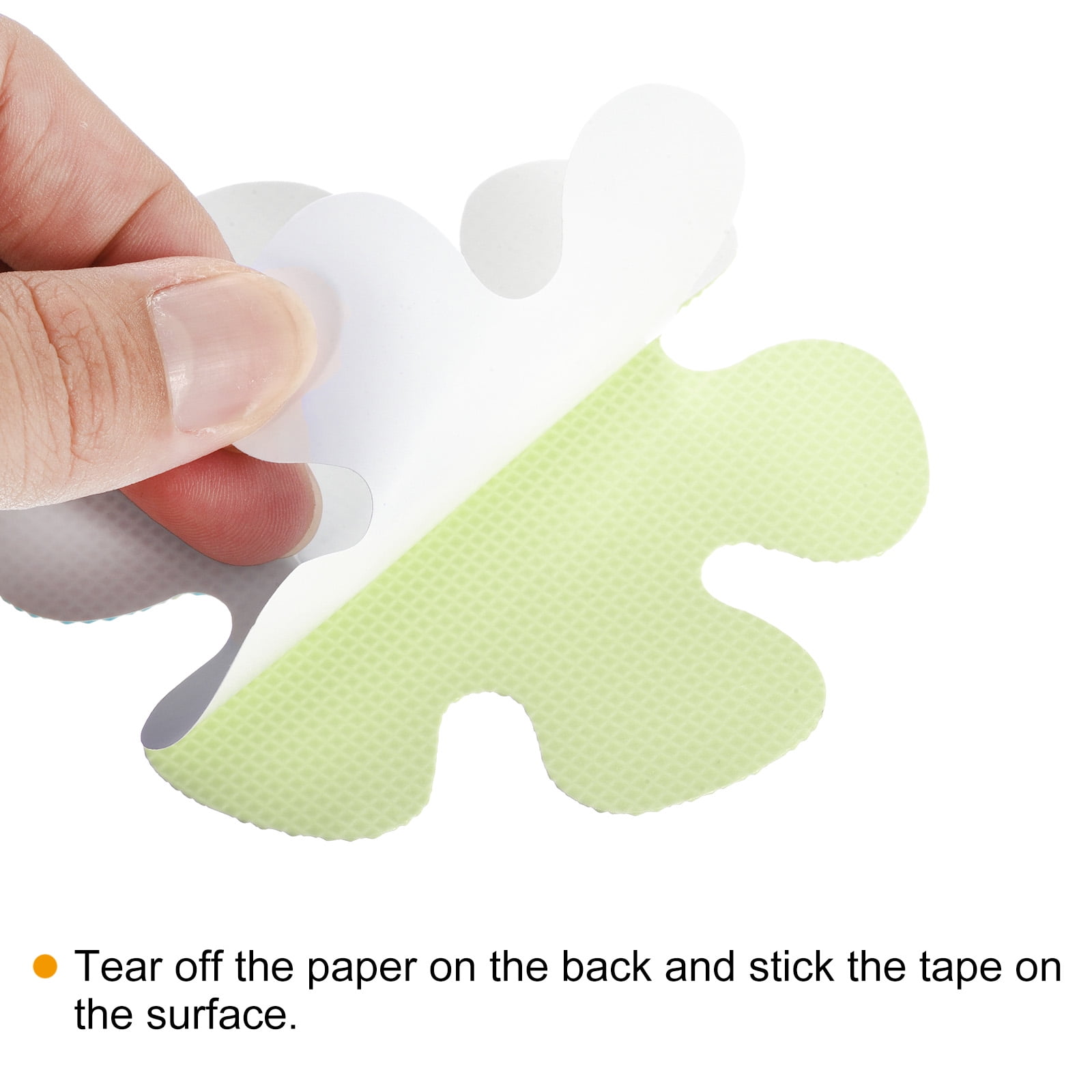 Unique Bargains Anti Slip Grip Tapes Non-Slip Traction Strips Flower Shape for Stairs Green 3.9"