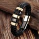 thumbnail image 3 of Brazalete de acero inoxidable para hombre, pulsera tejida de piel sintética, pulsera magnética, regalos, 3 of 5