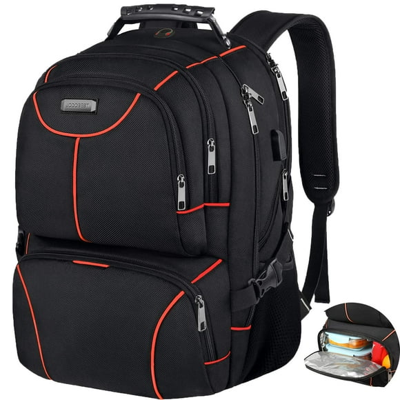 VECKUSON Lunch Bag Backpack, Insulated Cooler Lunch Box Backpack, Extra Large Travel 17.3 inch Laptop Backpack TSA Friendly RFID Computer Backpack with USB Port for Women Men,Orange