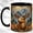 Black, variant on Mountain Deer Coffee Mug, Scenic Nature Mug, Ceramic 11 oz