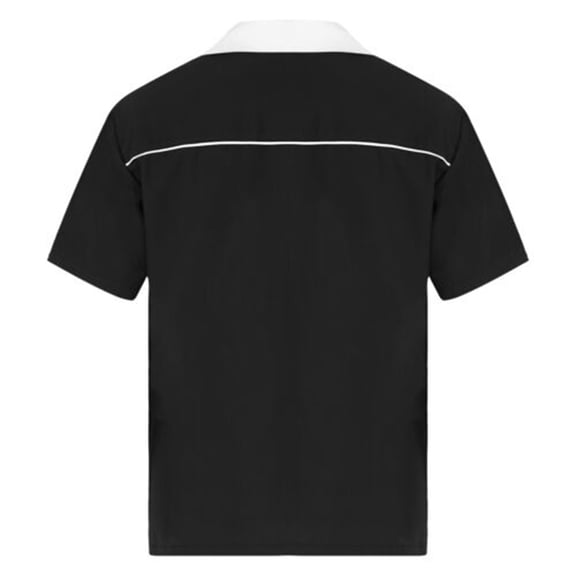 Mens Short Sleeve Button Up Hawaiian Shirt Vintage Bowling Shirts with Pocket Casual Beach Shirts Summer White L