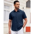 thumbnail image 3 of Camisa de vestir de manga corta para hombre Alimens & Gentle, color azul marino, 3 of 4