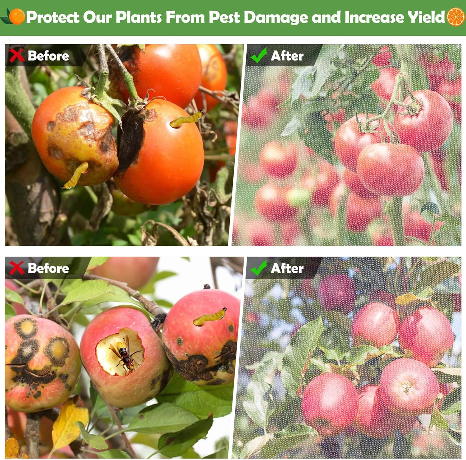 10x10 FT Fruit Trees Netting with Zipper,3Pcs Large Tree Nets for Fruit Trees with Drawstring, Plant Garden Insect Bird Netting Pest Barrier for Spring Peach Apple to Prevent Cicadas Bird