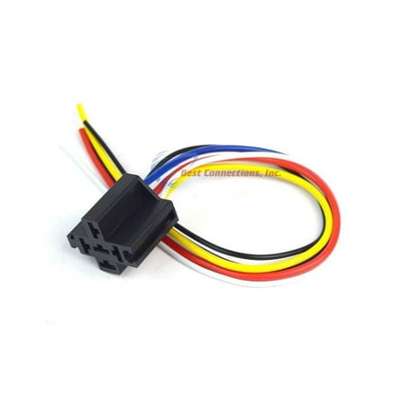 12v DC SPDT 30/40A 5 Wire 16-14 GA Gauge Relay Socket Harness 2 Pack