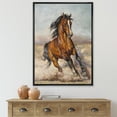 thumbnail image 2 of Designart 'A Brown Horse In The Race' Farmhouse Framed Canvas Wall Art Print, 2 of 5