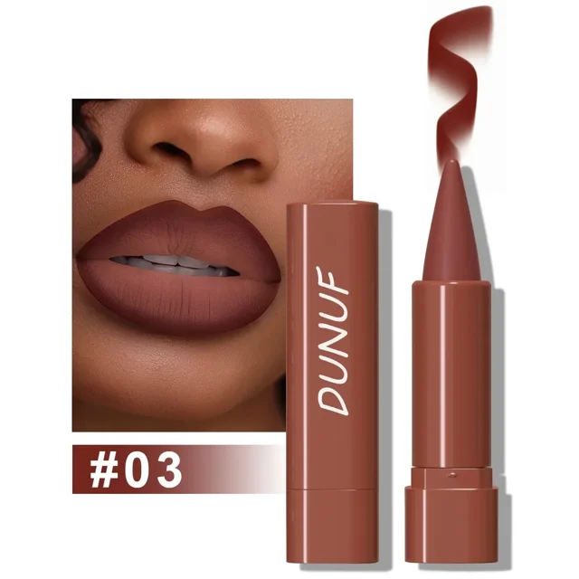 Delineador de labios cónico degradado, lápiz labial de terciopelo marrón negro mate, resistente al agua, tinte de contorno no pegajoso, delineador de labios, crayón, maquillaje de labios