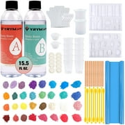 Epoxy Resin Kit for Beginners - 15.5 FL.OZ. Crystal Clear Casting and Coating Epoxy Resin for Jewelry Making, Art, Crafts, Tumblers, River Tables, UV Resistant, Easy Mix 1:1 Resin Epoxy Kit