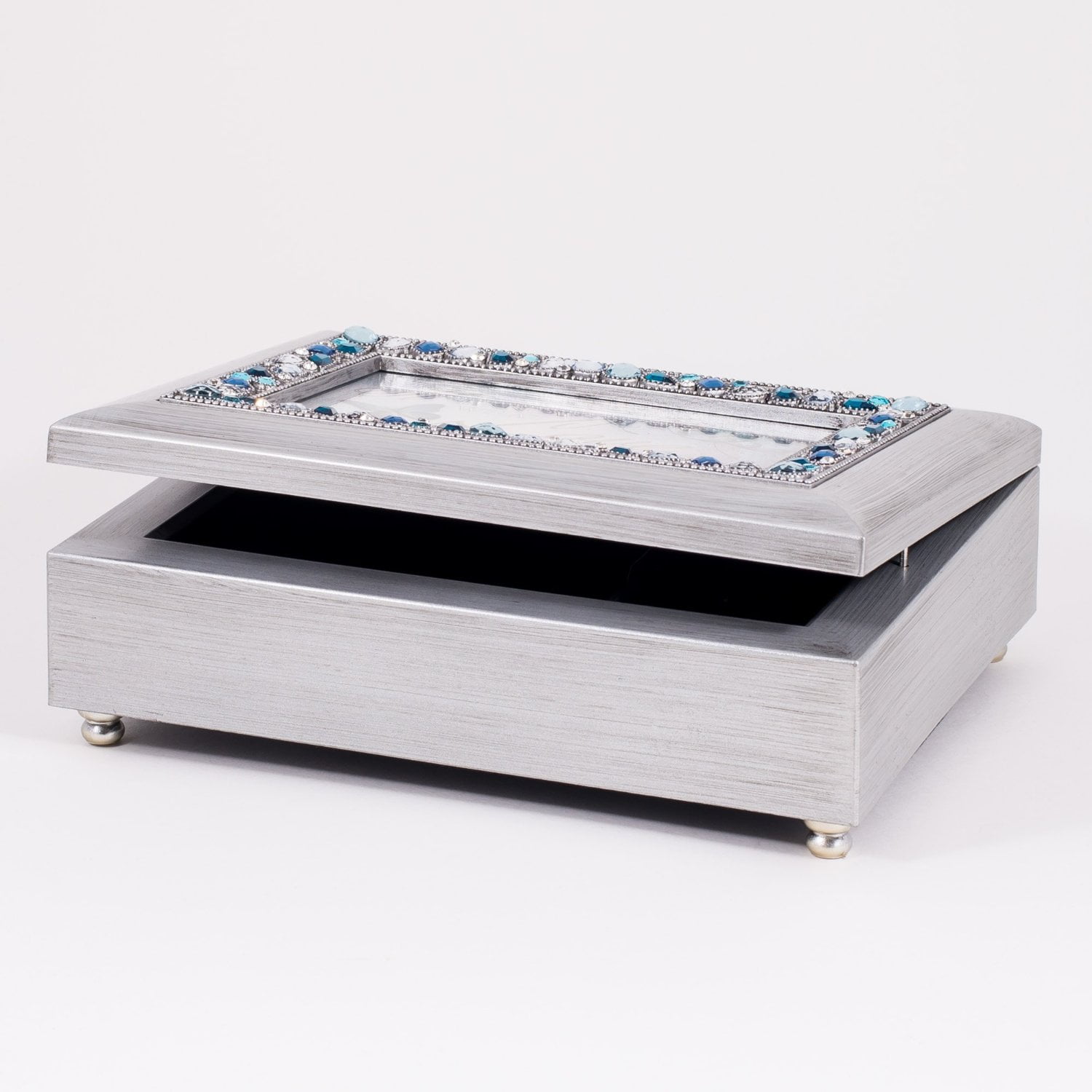 You'll Never Know How Much You Mean to Me Musical Music Jewelry Box - Plays What a Wonderful World, Metallic Silver
