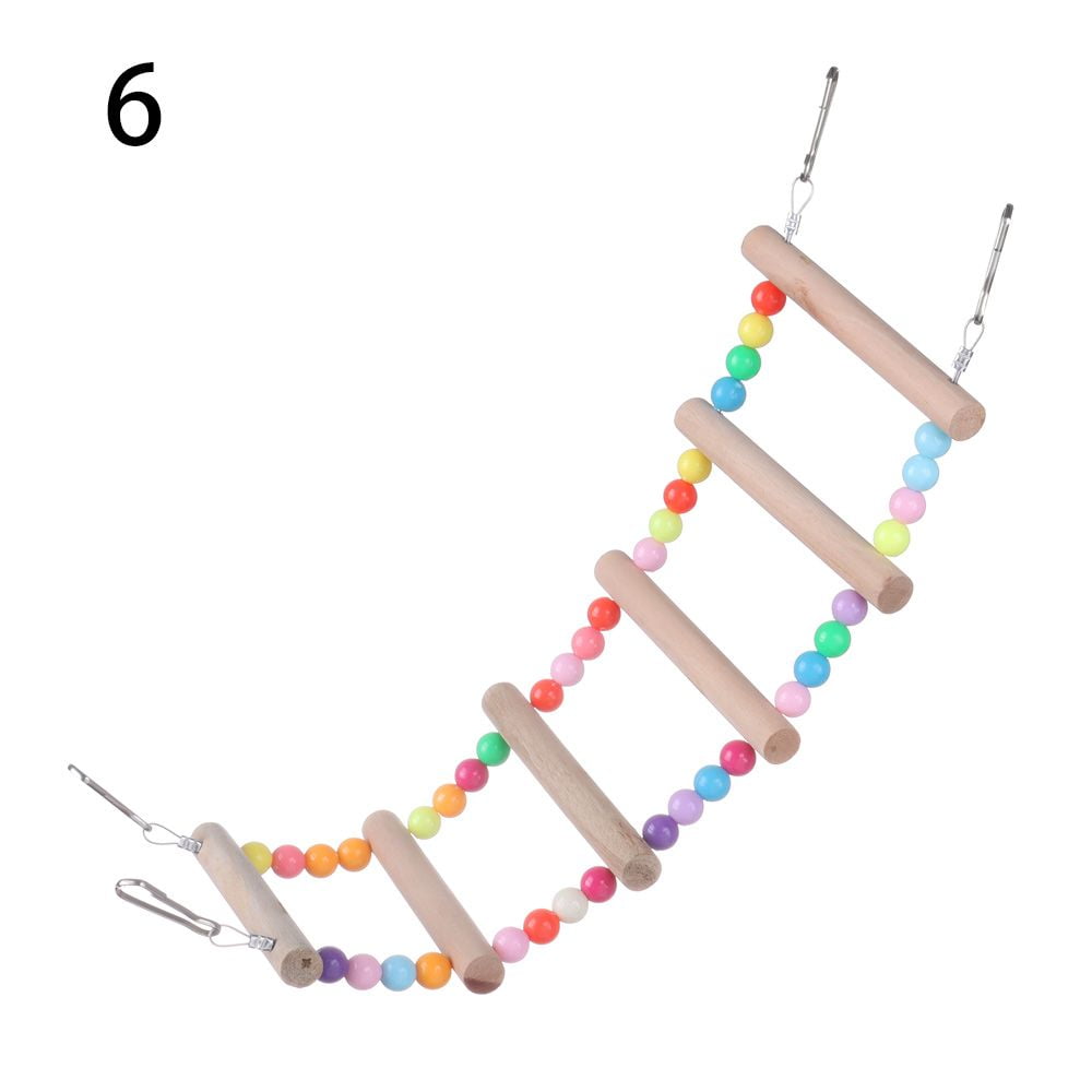 Colorful Ladder Bird Toy Hanging Ladder Birdcage Suspension Bridge Bird