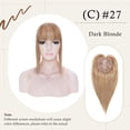 thumbnail image 4 of MY-LADY Clip In Remy Topper Hairpiece With Bangs Human Hair Clip On Toupee Wispy Bangs For Women Middle Part With Hair Loss Thinning Hair #27 Dark Blonde, 4 of 7