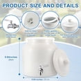 thumbnail image 2 of Ceramic Water Dispenser Crock with 304 Stainless Steel Faucet, Valve and Lid for 3 to 5 Gallon Jugs Porcelain Cooler Home Office Indoor Outdoor Party Use (White), 2 of 4