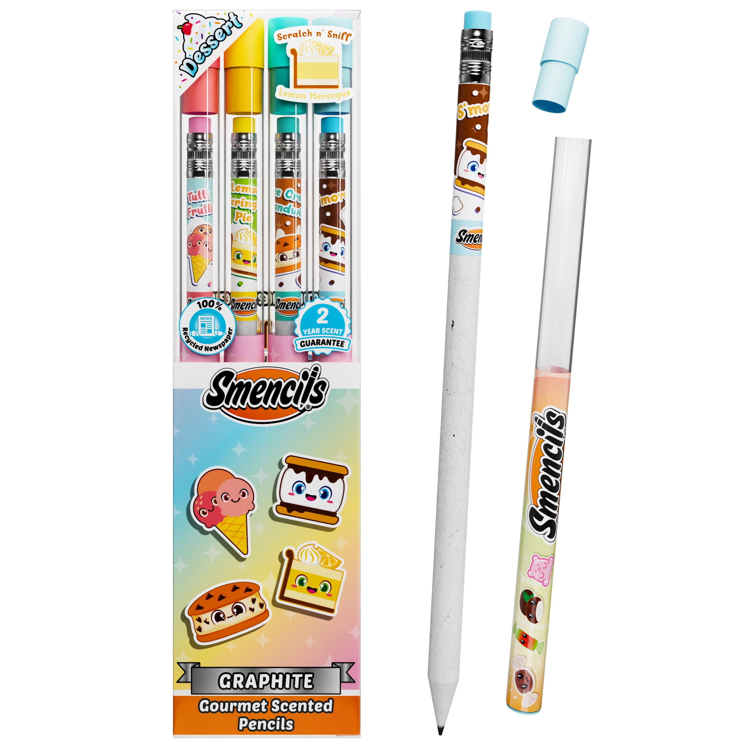 Scentco, Scented Pencils, Soda Pop Smencils 4-Pack, 2mm Lead
