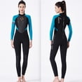 thumbnail image 3 of 3MM Maillot de Bain Multicolore Col Rond une Pièce Manches Longues Maillot de Bain Snorkeling Ensemble Réglable Élastique Maillot de Bain Vêtements Bleu M, 3 of 7