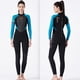 thumbnail image 4 of Traje de baño multicolor cuello redondo de una pieza de manga larga de una pieza conjunto de snorkel ajustable traje de baño elástico ajustable ropa de baño 3mm azul m sidaley OD017102-10, 4 of 7