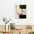 thumbnail image 2 of ARISTURING Neutral Wall Art Black and Beige Poster Gold Foil Canvas Painting Geometric Abstract Art Print Black and Beige Canvas Wall Art Black and Gold Abstract Poster Extra Abstract Wall Art, 2 of 4
