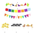 thumbnail image 4 of Cateissary Banner Decoraciones de Fiesta Mexicana Bunting Interior Fiesta al aire libre Reutilizable Photo Props Celebración Festival Suministros Kits de decoración para fiestas juego de 3 campanas, 4 of 6