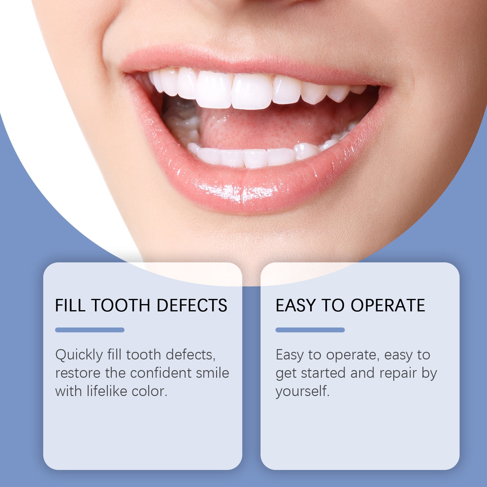 Alvantor Dental Care Kit Tooth Repair Moldable Filling for Missing Broken Teeth Gaps, White