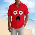 thumbnail image 5 of Zylanna Men's Casual Button Down Shirts, Breathable Short Sleeve Vacation Funny Face Print Summer Beach Shirts for Men Multicolor, 5 of 5