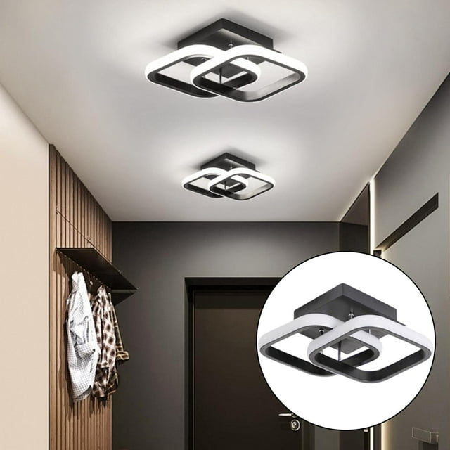 LED Ceiling Light Pendant Lamp for Home Veranda Decor Light Black - White Light