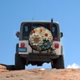 thumbnail image 5 of Camping Spare Tire Cover 14inch Cute White, Orange, And Yellow Flower Wheel Tire Cover Waterproof Sun Protection Colorful Bohemian Flower Universal Fit for Trailers SUV Truck Camper Travel, 5 of 8