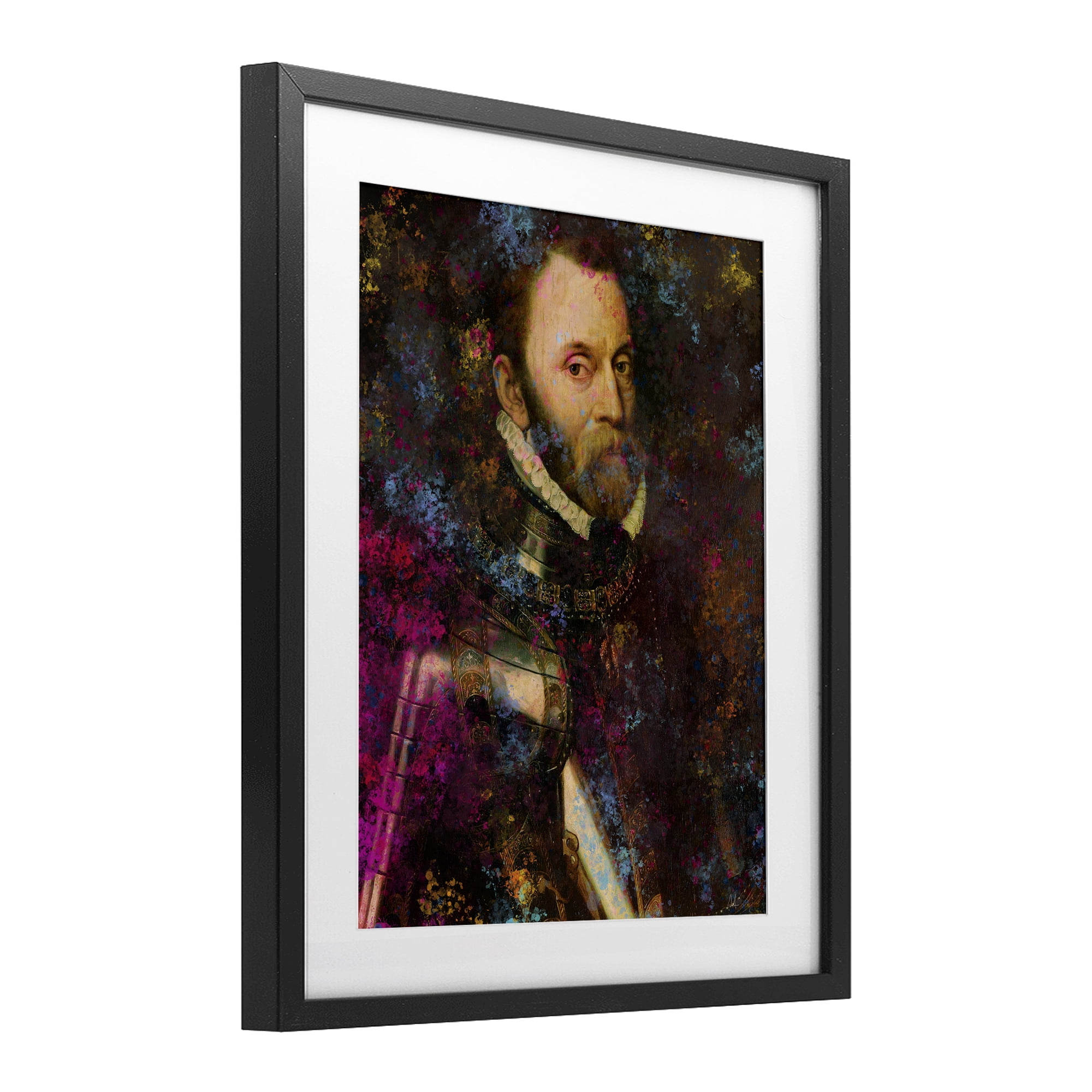 Stupell Industries Dappled Royalty Portrait Black Framed Print Under Glass, design by Sarah Adams