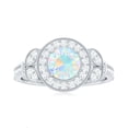 thumbnail image 5 of Rosec Jewels Vintage Inspired Ring for Women, Ethiopian Opal Ring with Diamond - 6 MM, 10K White Gold, US 7.00, 5 of 10