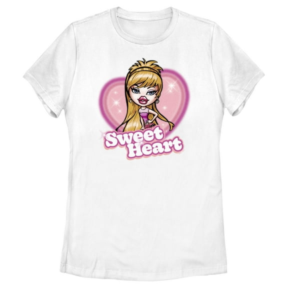 Women's Bratz Meygan Sweet Heart  Graphic Tee White 2X Large