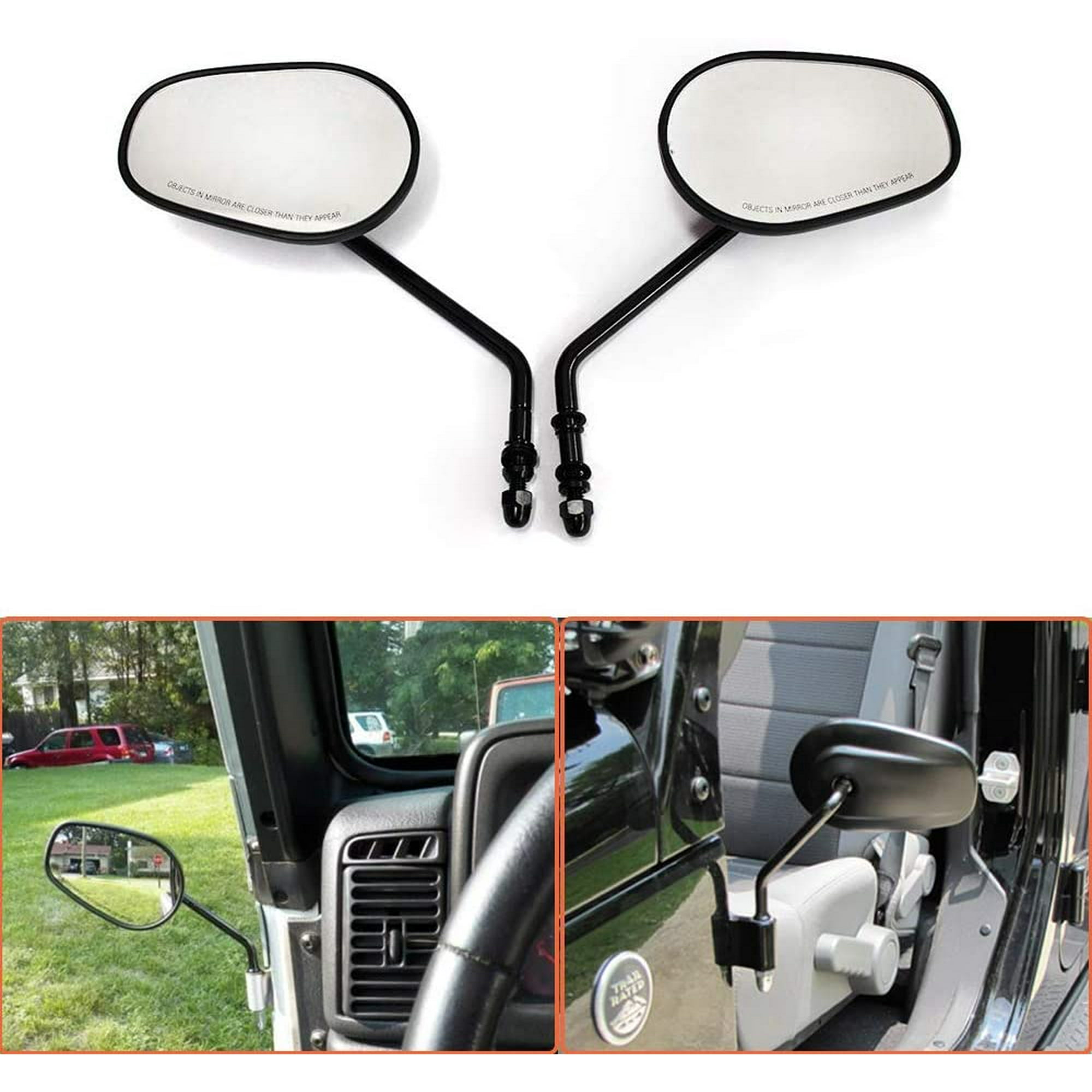 1 Pair Custom Off-Road Adventure Door Hinge Mirror Qucik Release for Jeep  Wrangler JK JKU TJ LJ CJ YJ (Black) | Walmart Canada