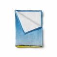 thumbnail image 2 of Yellow and Blue Soft Flannel Fleece Throw Blanket, Roadme Highway with Sunflower Field Backdrop Nature Panorama, Cozy Plush for Indoor and Outdoor Use, 60" x 80", Grey Sky Blue, by Ambesonne, 2 of 6
