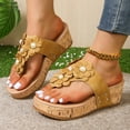 thumbnail image 2 of ibiyuan Platform Flip Flops for Women Thong Sandals for Women Non- Rubber Sole Open Toe Slippers for Women Dressy Orthofeet Shoes for Women, 2 of 9