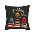 thumbnail image 4 of Set of 2 Decorative Throw Pillow Covers 18x18in - Cozy Book Stack Design with Colorful Hats - Perfect for Couch Bed or Car, 4 of 8