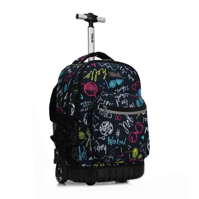 Mochila con ruedas Tilami, 48 cm, con ruedas, para niños y niñas, viajes y escuelas