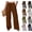 17# Coffee, variant on Women's Wide Leg Beach Pants Drawstring Elastic Waist Lightweight Casual Flowy Palazzo Lounge Trousers with Pockets Black M