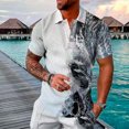 thumbnail image 3 of Cameland Tenue d'Été pour Hommes Chemise de Mode Décontractée à Manches Courtes Col Rabattu Blouse et Chemise, 3 of 5