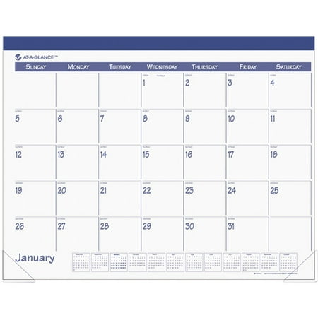 AT-A-GLANCE Recycled Fashion Desk Pad, Blue, 22" x 17", 2013