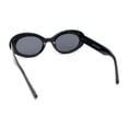 thumbnail image 4 of Womens Iconic Mod Thick Plastic Oval Round Classic Sunglasses All Black, 4 of 4