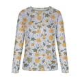 thumbnail image 4 of T-Shirt Blouse Décontracté à Manches Longues pour Femmes, Col Rond, Imprimé, 4 of 5