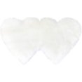 thumbnail image 3 of Double Heart Shaped Area Rug 1.1'x2.3' Fluffy Faux Sheep Skin Fur Area Rug Modern Carpet Fuzzy Rug Mat for Living Room Bedroom Dinning Room, White, 3 of 4