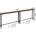 thumbnail image 3 of 94.4" Long Console Table with Charging Station, Sofa Table with 2 Power Outlets & 2 USB Ports, Metal Frame, with Extension Cord, Behind Couch Table for Living Room Entryway, Rustic Brown, 3 of 12