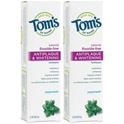 Tom's Fluoride-Free Anti-plaque & Whitening Toothpaste with Peppermint Set of 2