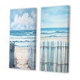 thumbnail image 3 of Designart "Coastal Simplicity Beach Fence II" Coastal Beach Wall Art Set Of 2 - Turquoise Beach Canvas Set For Living Room Decor, 3 of 7